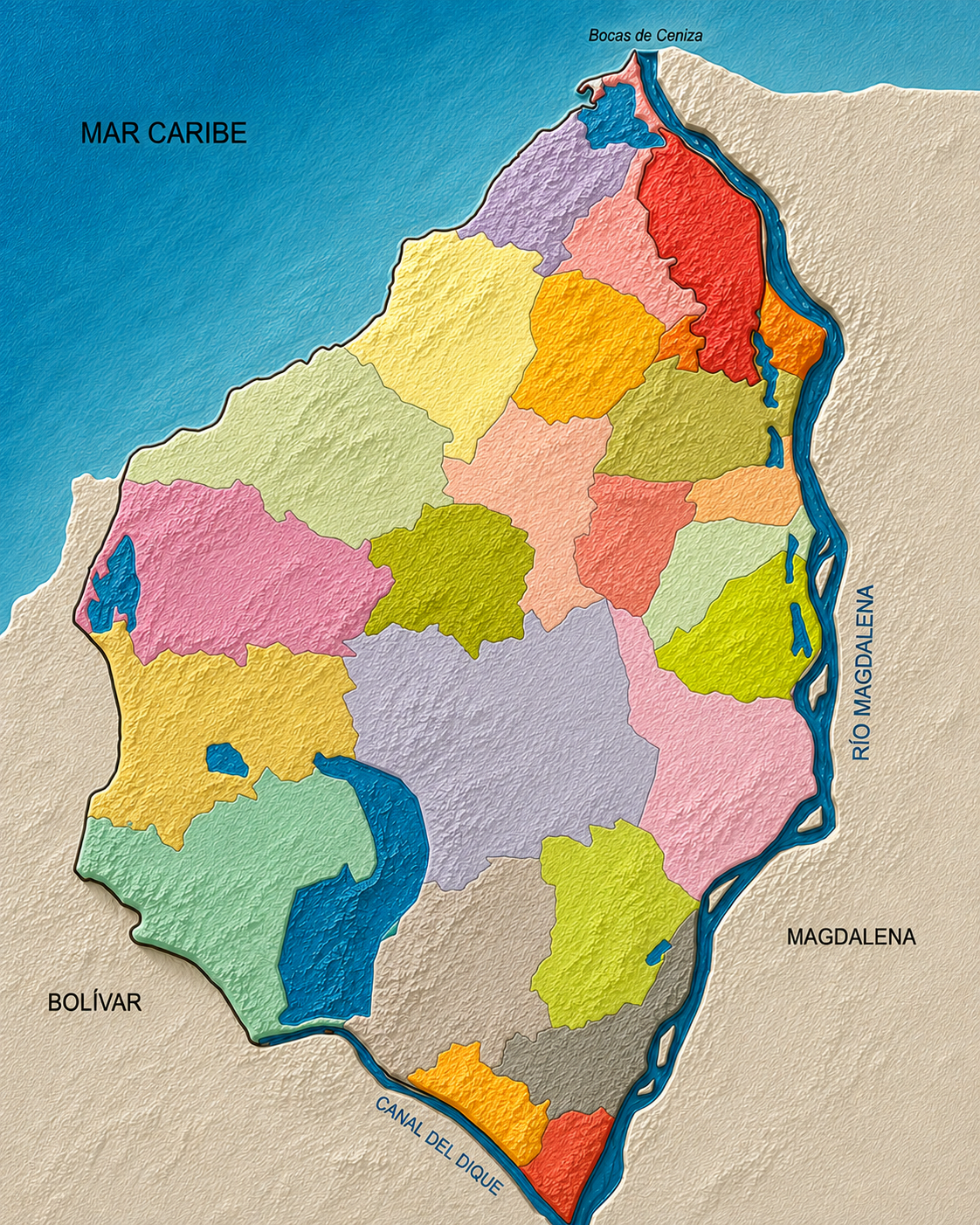 Mapa del Departamento del Atlántico